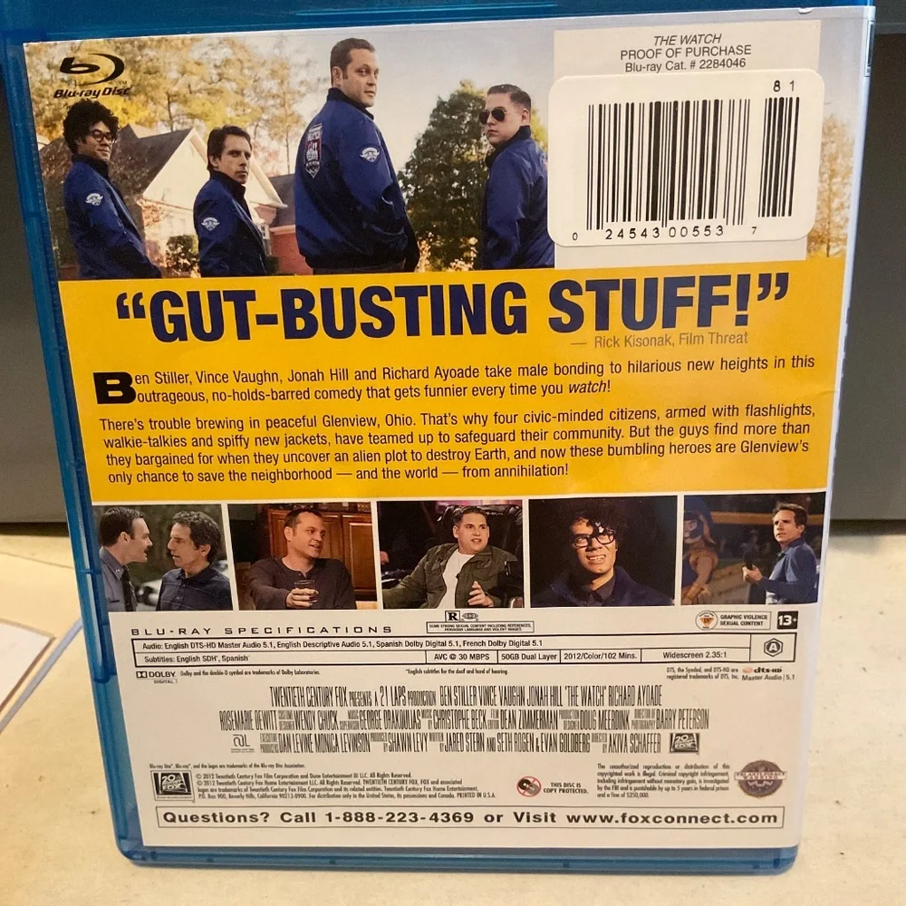 Blu-ray DVD - The Watch. V36